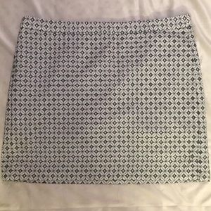 *NEW* Navy & White Geometric Eyelet Mini Skirt